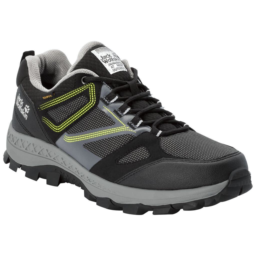 Jack Wolfskin DOWNHILL TEXAPORE LOW Chaussures Homme Noir/Vert Clair - SJTANZY-90